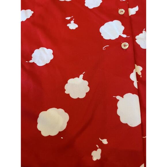 QUEEN CASUALS Blouse Shirt Short Sleeve Vintage 70’s Red Floral Medium M - Picture 5 of 5